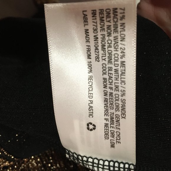 Wild Fable Black Gold Lurex Mini Dress NWT Size M/XXL - Picture 6 of 7